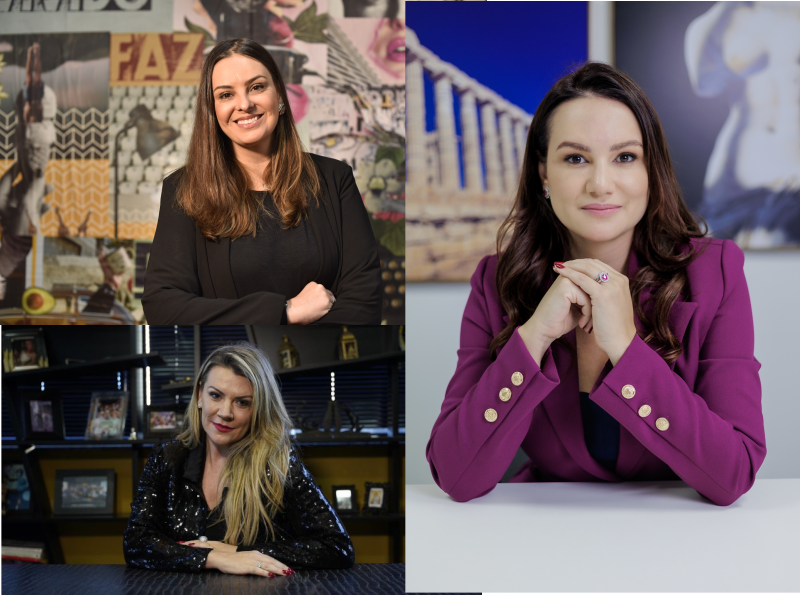 Carolina Fernandes_CEO da Cubo Comunicação, Tatyane Luncah, fundadora e CEO da Escola Brasileira de Empreendedorismo Feminino, Lisandra Branco, fundadora e CEO da S8 Capital- Créditos da foto: Divulgação