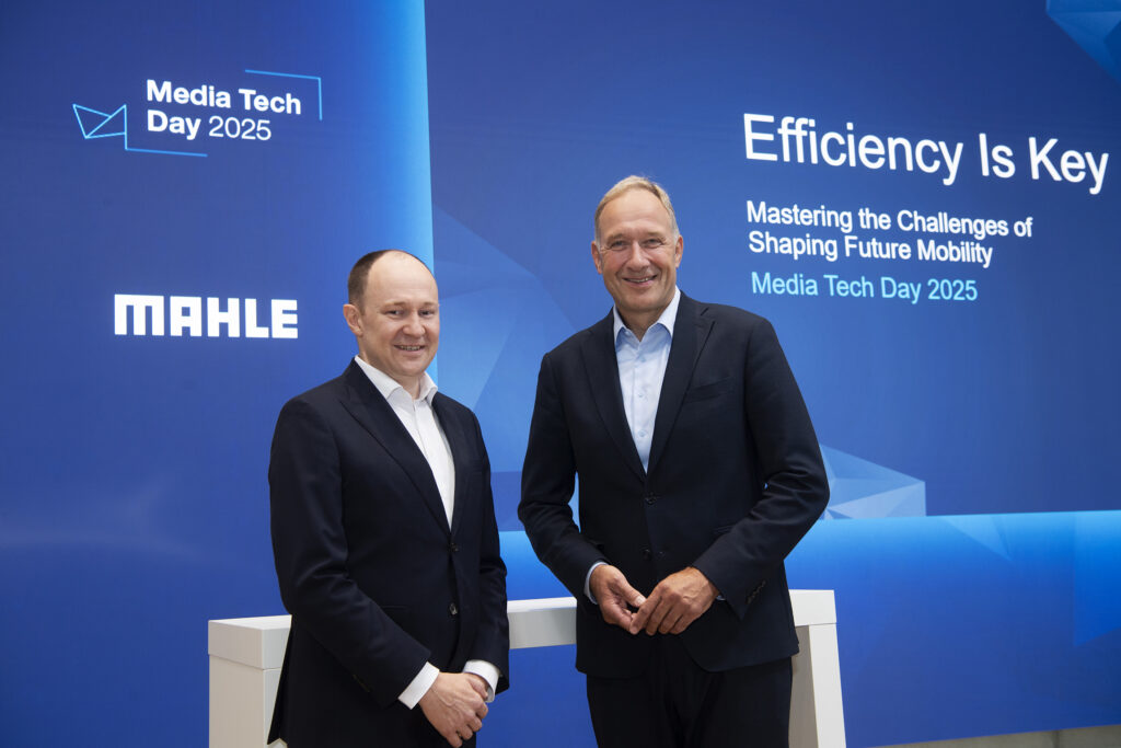 Marco Warth, vice-presidente de Pesquisa Corporativa e Engenharia Avançada da MAHLE e Arnd Franz, CEO da MAHLE