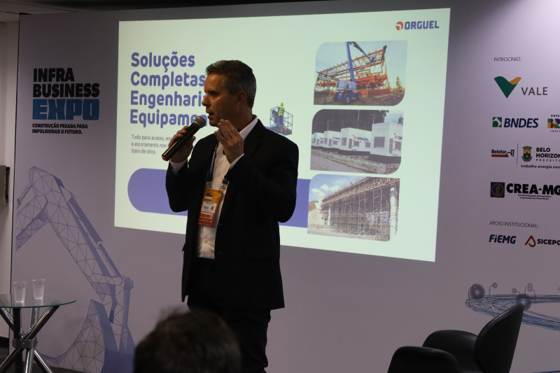 Sérgio Guerra, CEO da Orguel, durante a InfraBusiness Expo 2025
Divulgação/Orguel