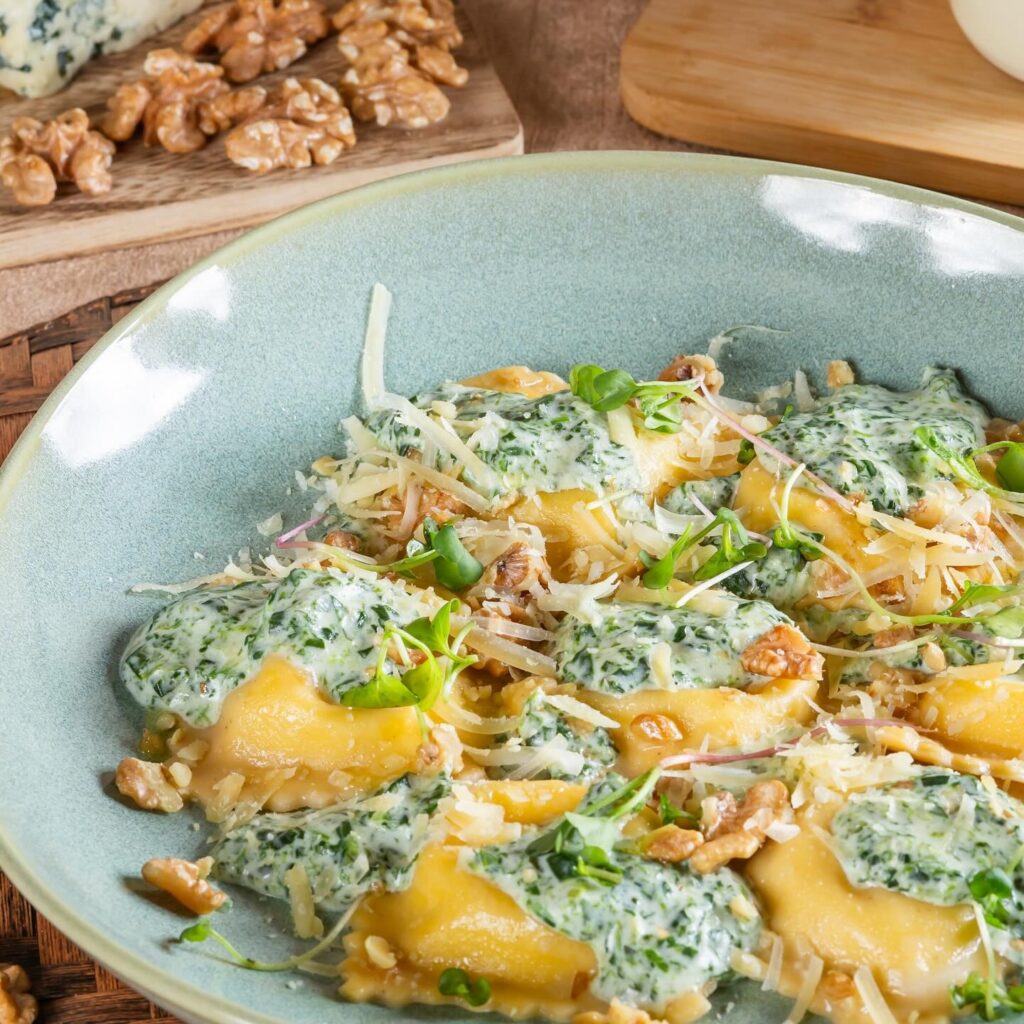 Ravioli de Gorgonzola a Fiorentina_La Pasta Gialla
