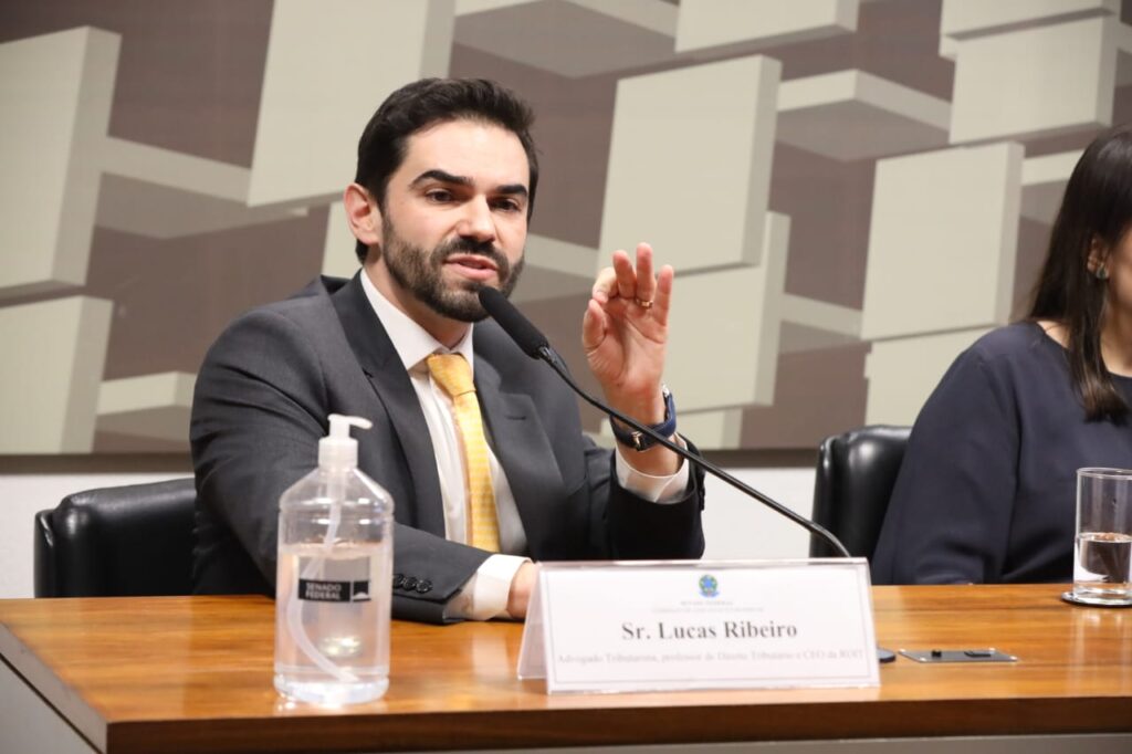Lucas Ribeiro, fundador e CEO da ROIT, durante audiências em Brasília