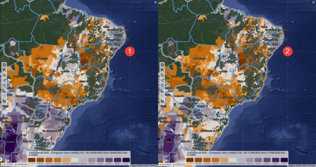 Umidade do solo no Brasil
EarthDaily