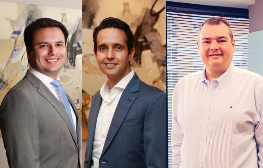 Da esquerda para a direita: Luiz Felipe Nunes Marujo, Ricardo Vieira e Otávio Borsato Divulgação