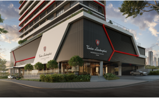 A torre Tonino Lamborghini Residences & Offices Goiânia é o terceiro empreendimento da marca italiana lançado no Brasil Divulgação / Perspecitiva