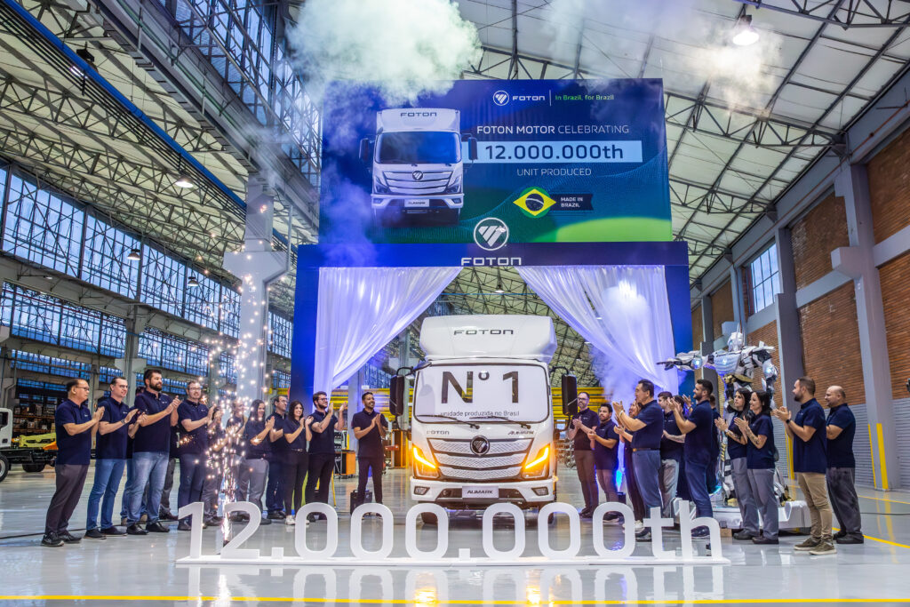 Veículo número 12 milhões da Foton foi montado no Brasil Divulgação/Foton