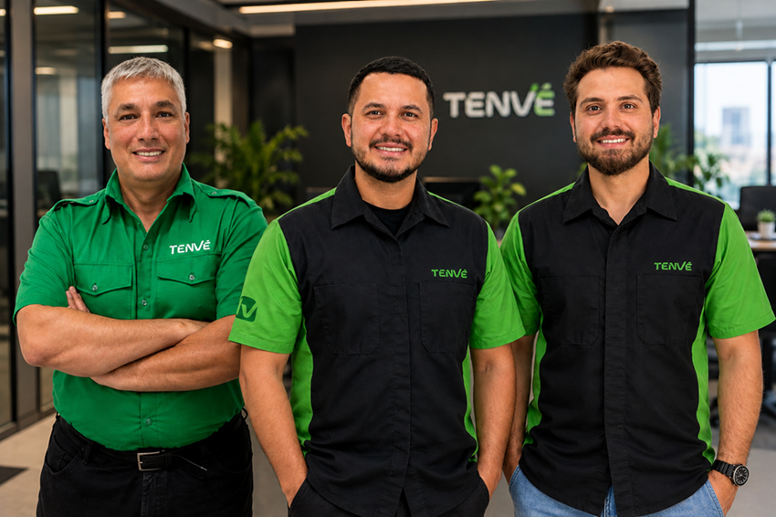 Fernando Masetti, Michael Franco, Miguel Senegalha de Souza--Socios Tenve--Foto: arquivo pessoal